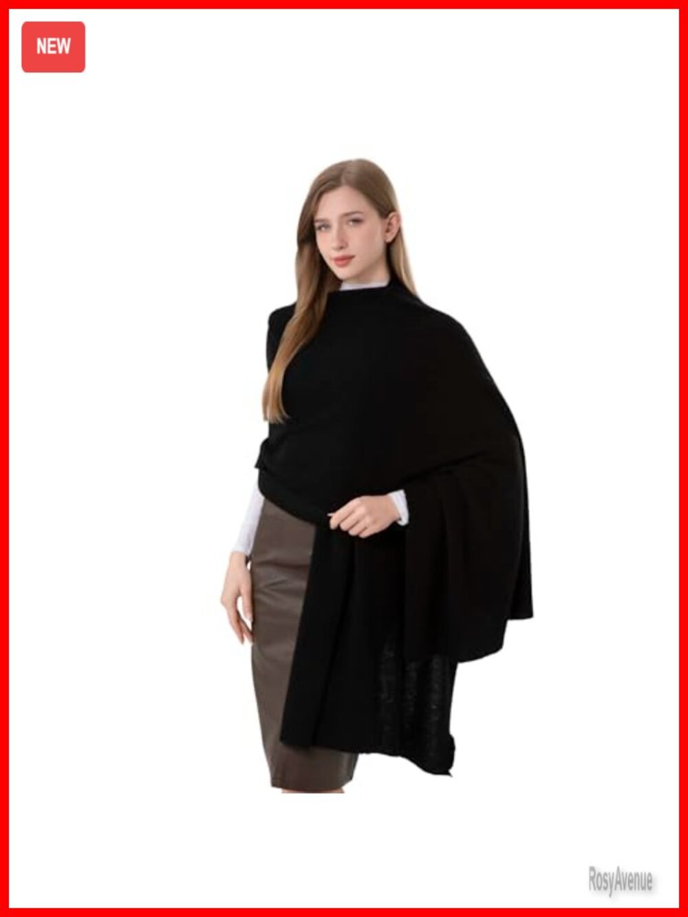 Cashmere Wool Knitted Wrap Scarf Stole Shawl for Women Travel Blanket 87x28 IN